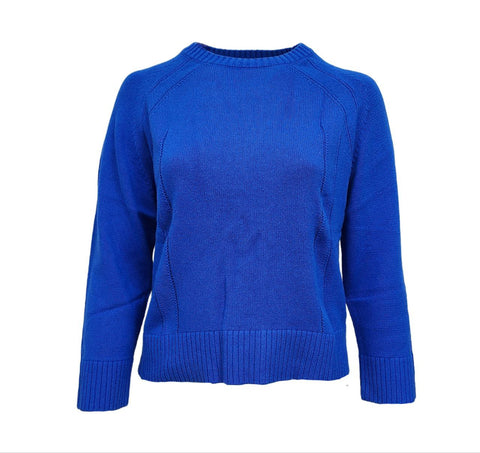 HoodLamb Women's Cobalt Blue Ribbed Hemp Soft Sweater 420 X-Large NWT