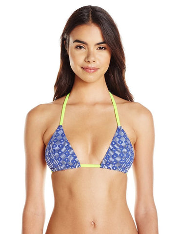 ZINKE Women's Blue Diamond Print Bari String Bikini Top $62 NEW