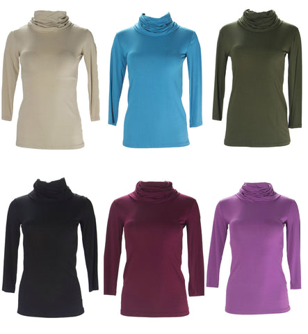 ANALILI Women's 3/4 Sleeve Turtleneck Top 415J10 $125 NWT