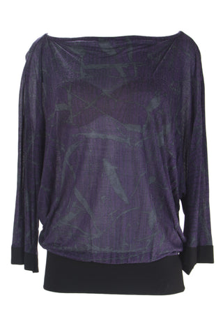 ANALILI Women's Amethyst Heather Boat Neck Dolman Sleeve Top S $145 NWT