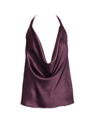 CAMI Women's Purple Halter Ties Top #505 M NWT