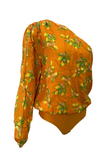 CAMI Women's Orange One Long Sleeve Blouse #534 XL NWT