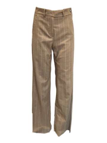 Marella By Max Mara Women's Camel Alma Striped Pants Size 4 NWT