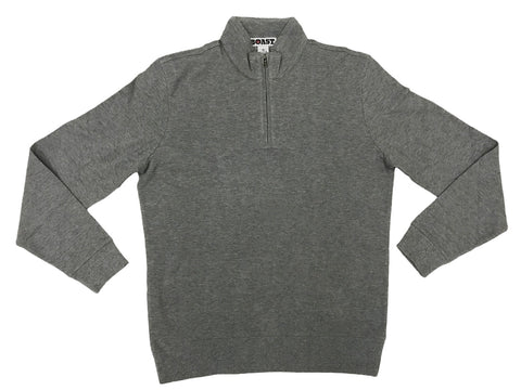 BOAST Men's Heather Gray Double Faced Quarter Zip Track Jacket $135 NEW