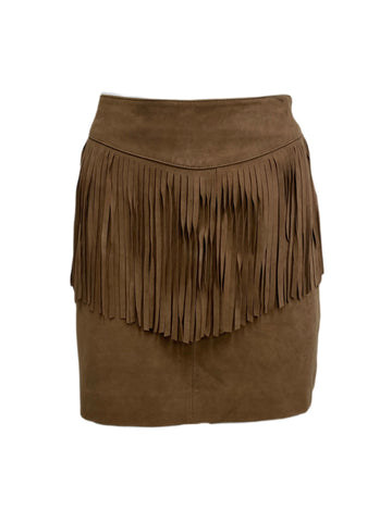 WALTER BAKER Women's Brown Fringe Riley Skirt #WB4235 NWT