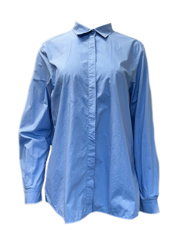 Marina Rinaldi Women's Blue Baccheo Button Down Shirt Size 12W/21 NWT