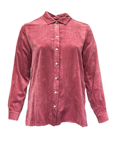 Marina Rinaldi Women's Pink Bagliore Velour Shirt NWT