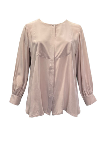 Marina Rinaldi Women's Beige Baiocco Silk Shirt NWT