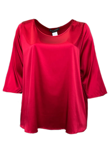 Marina Rinaldi Women's Red Bamby Silk Blended Blouse NWT