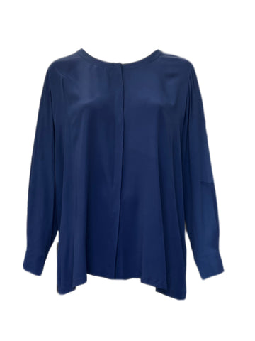 Marina Rinaldi Women's Navy Bangkok Long Sleeve Blouse NWT