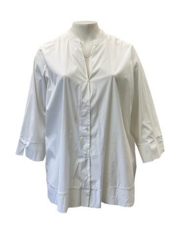 Marina Rinaldi Women's White Barbara Button Down Shirt NWT