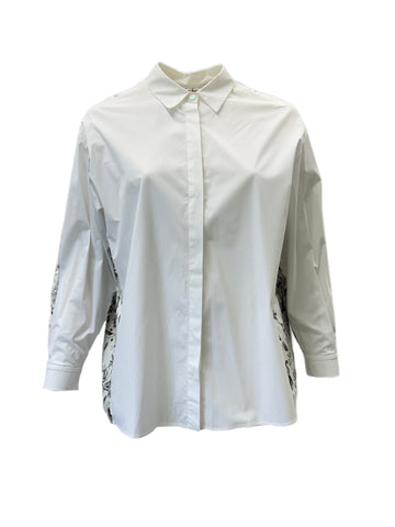 Marina Rinaldi Women's White Baseball Button Closure Shirt NWT