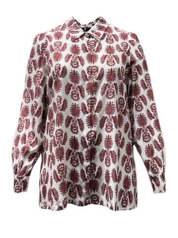 Marina Rinaldi Women's Red Batteria Silk Shirt NWT