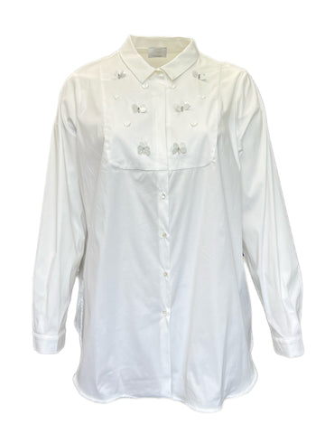 Marina Rinaldi Women's White Beuty Button Down Shirt NWT