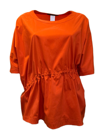 Marina Rinaldi Women's Orange Benefico Elastic Waist Blouse NWT