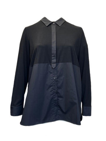 Marina Rinaldi Women's Black Berlino Button Down Shirt NWT