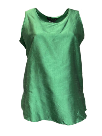 Marina Rinaldi Women's Green Bitter Sleeveless Silk Tank Top NWT