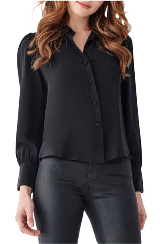 DL1961 Women's Black Marianna Hewitt Button Down Silk Blouse Size M NWT