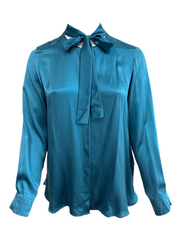 Marina Rinaldi Women's Aquamarine Blanche Button Down Blouse NWT