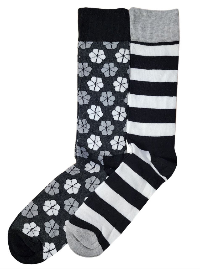 HAPPY SOCKS Men's Black Cotton Crew Clower 2-Pack Socks Size 8-12 NWT