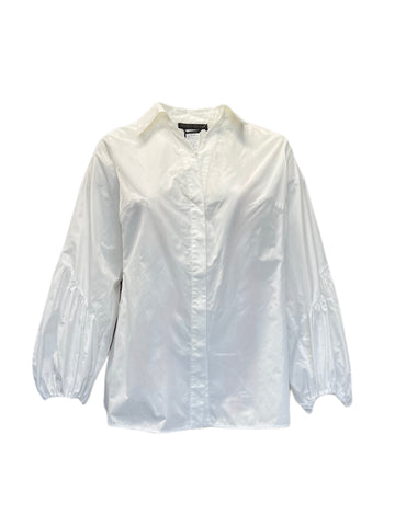 Marina Rinaldi Women's White Brezza Button Down Shirt NWT