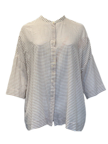 Marina Rinaldi Women's Beige Brioso Cotton Shirt NWT