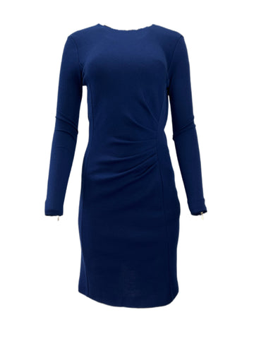 Max Mara Women's Cornflower Blue Colimbo Long Sleeve Sheath Dress Size 8 NWT