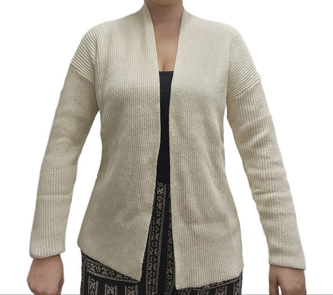 HoodLamb Women's Cream Knitted Soft Long Sleeve Cardigan 420 NWT