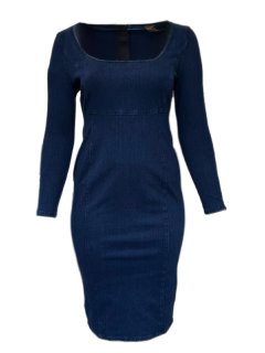 Marina Rinaldi Women's Blue Dedal Zipper Closure Sheath Dress Size 12W/21 NWT