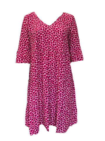 Marina Rinaldi Women's Pink Dove Visose Printed A Line Dress NWT
