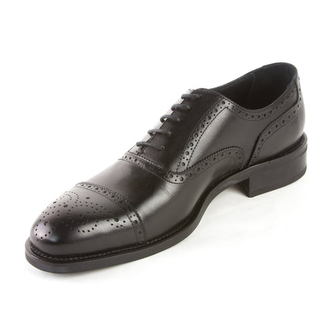 J. LINDEBERG Men's Eng Duty Brogue Italian Calf Oxfords, Black, Sz 7