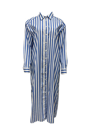 Max Mara Women's Blue Pinstripes Falasco Summer Maxi Dress NWT