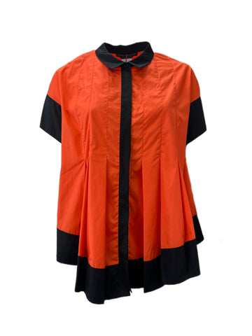 Marina Rinaldi Women's Orange Fatalita Cotton Button Dow Shirt