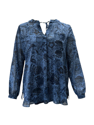 Marina Rinaldi Women's Blue Favorire Pullover Blouse NWT