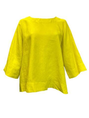 Marina Rinaldi Women's Yellow Fenicia Flax Top Size 20W/29 NWT