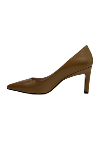 Max Mara Women's Legno Finish Leather Pointed Toe Pumps NWB