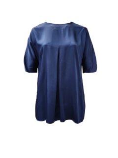 Marina Rinaldi Women's Blue Fiocco Pullover Blouse NWT