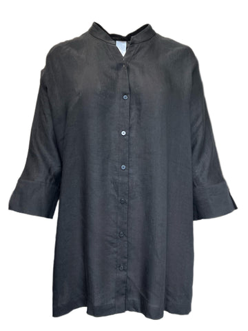 Marina Rinaldi Women's Black Fiorenza Button Down Shirt NWT