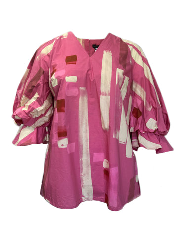 Marina Rinaldi Women's Pink Formula Button Down Cotton Shirt NWT