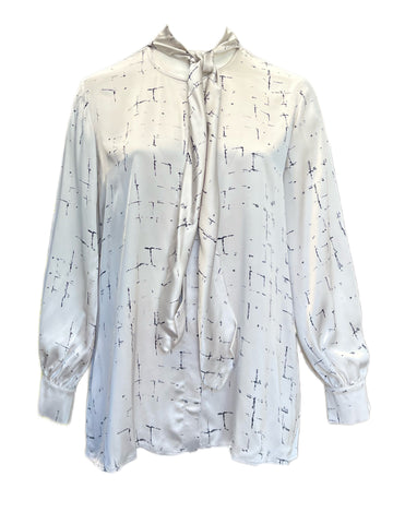 Marina Rinaldi Women's Ivory Francia Button Down Viscose Blouse NWT