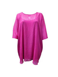 Marina Rinaldi Women's Pink Frizzo Pullover Blouse Size 24W/33 NWT