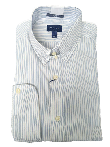 GANT Saxony Blue Tech Prep Royal Oxford Slim Tab Shirt 3020536 Size M NWT