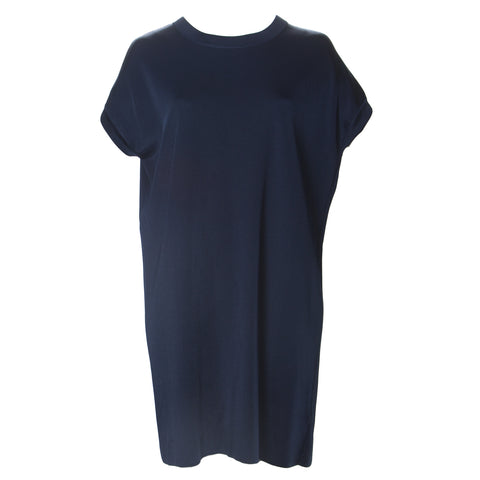 MARINA RINALDI Womens Navy Galleria Classic Sweater Shift Dress $690 NWT