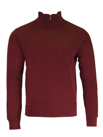 Gant Men's Sacker Rib Half Zip, Medium, Dark Red Melange