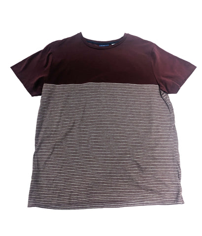 GANT Men's Purple Wine Oxford Stripe Short Sleeve Tee 203010 Size M NWT