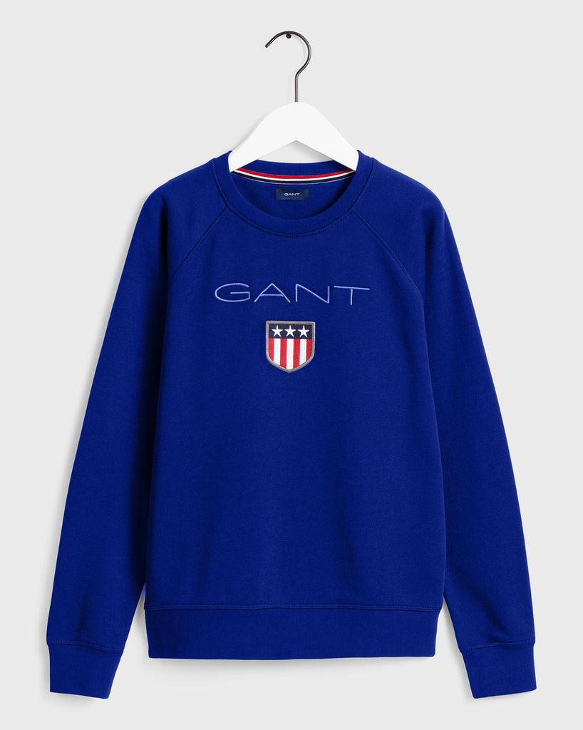 GANT Men's Yale Blue Shield Crew Neck Sweatshirt 2046004 Size Medium