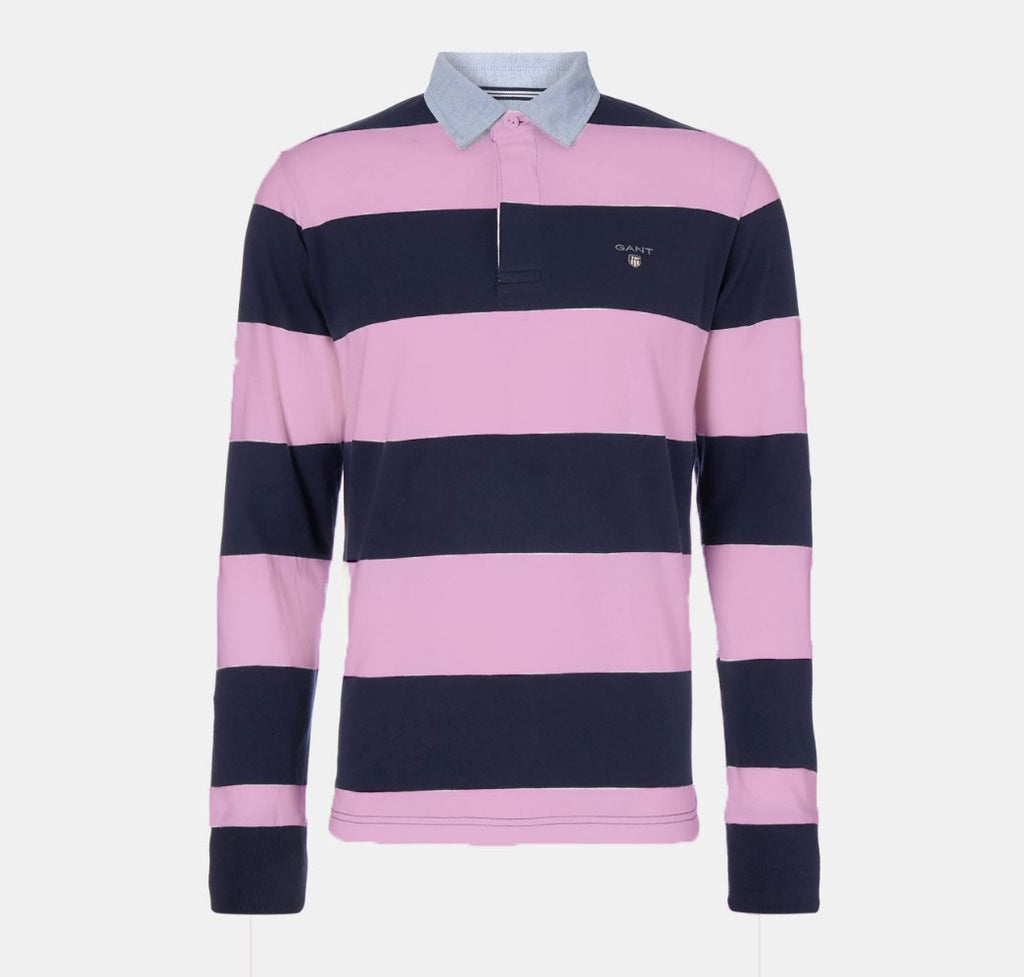 GANT Men's Bright Pink Barstripe Heavy Rugger 235501 Size M NWT