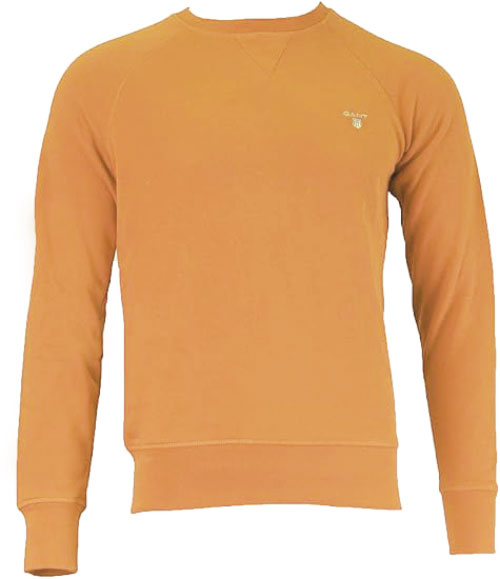 GANT Men's Papaya Orange Original Crew Neck Sweatshirt 276122 Size M