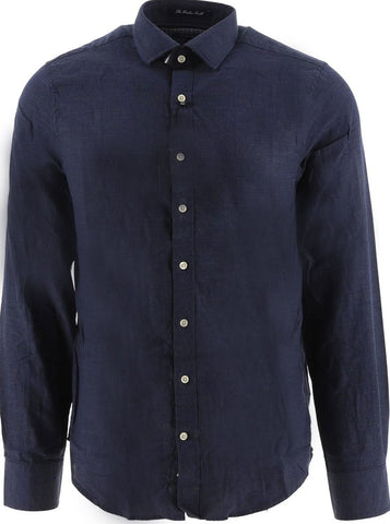 GANT Men's Dark Indigo Heather Twill Spread Shirt 300107 Size Small