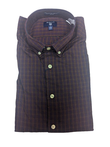 GANT Purple Wine Windblown Oxford Check  Button Down Shirt 3003530 Size M